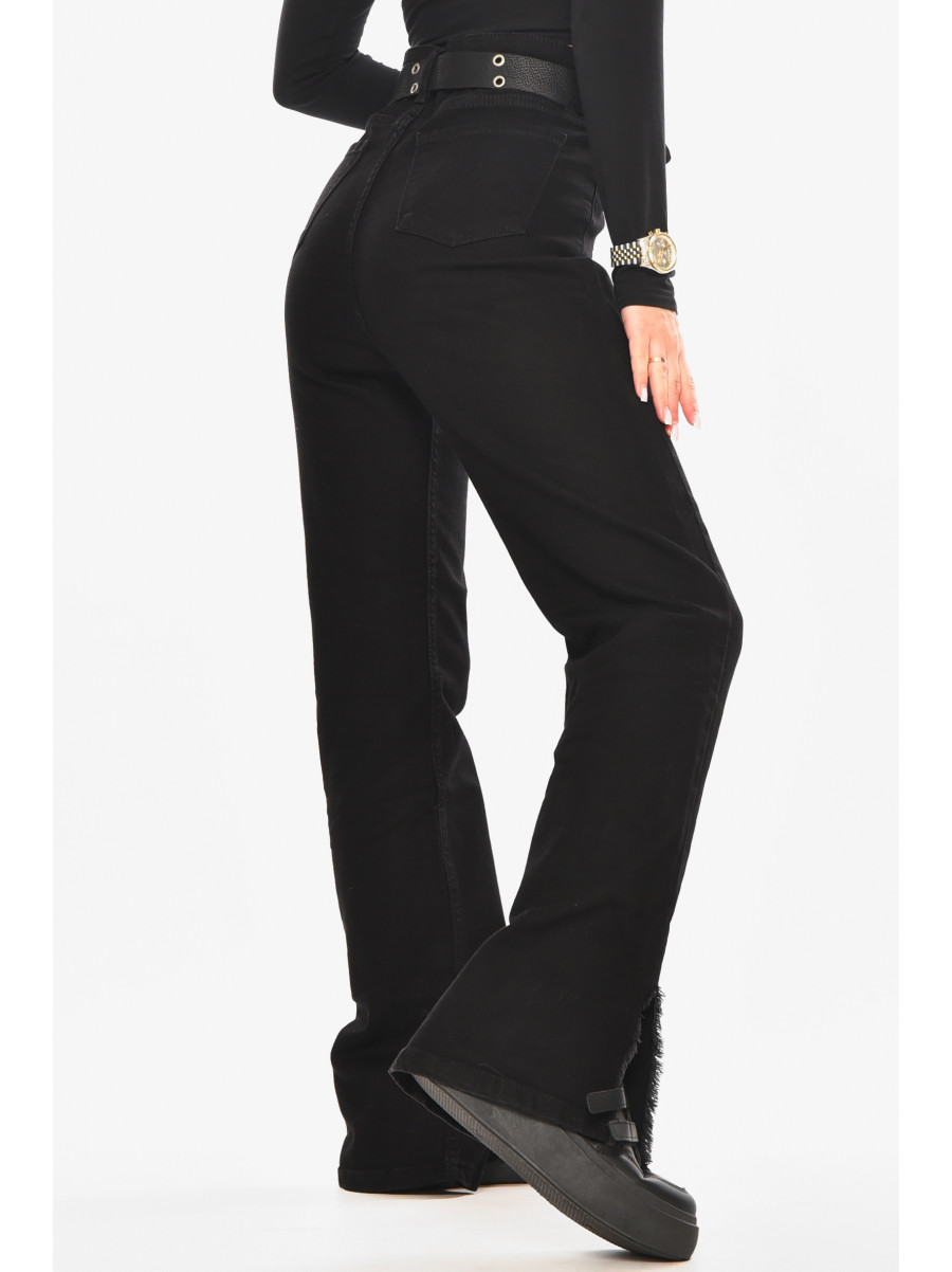 Джинси жіночі однотонні чорного кольору 00656 210480C