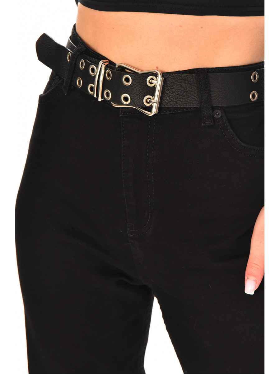 Джинси жіночі однотонні чорного кольору 00656 210480C