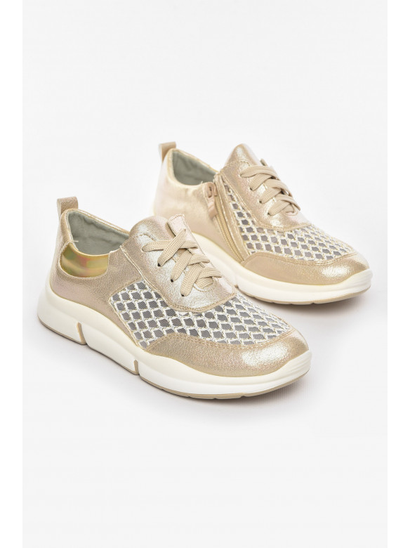 Кроссовки детские летние для девочки золотистого цвета 9620-4 210483C