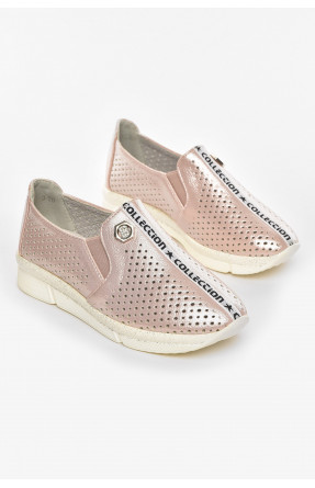 Туфли-лоферы детские для девочки пудрового цвета 211-3 210484C