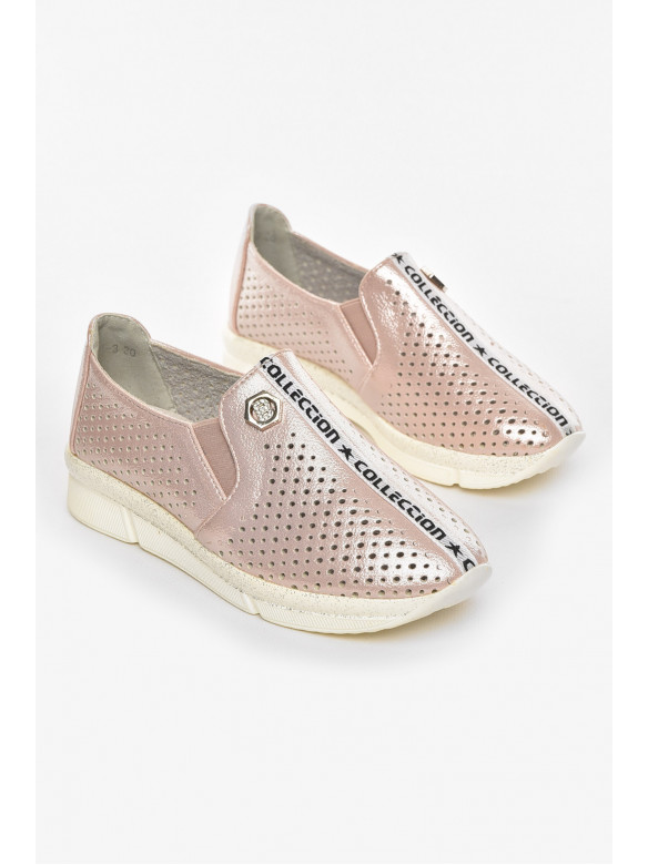 Туфли-лоферы детские для девочки пудрового цвета 211-3 210484C