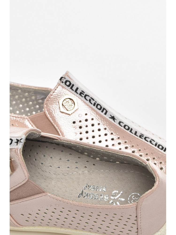 Туфли-лоферы детские для девочки пудрового цвета 211-3 210484C