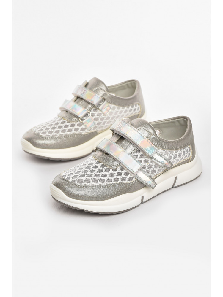 Кроссовки детские летние для девочки серебристого цвета 9621-1 210485C