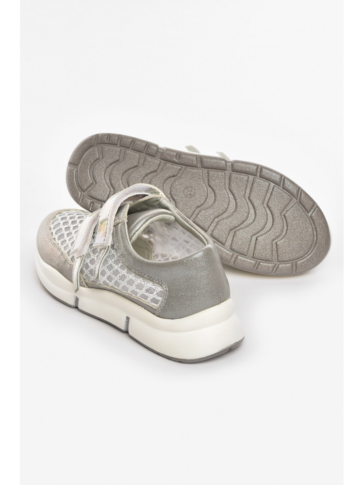 Кроссовки детские летние для девочки серебристого цвета 9621-1 210485C