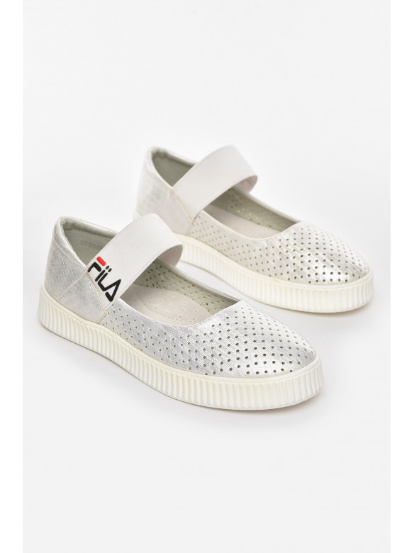 Туфли-лоферы детские для девочки белого цвета 9956-2 210486C