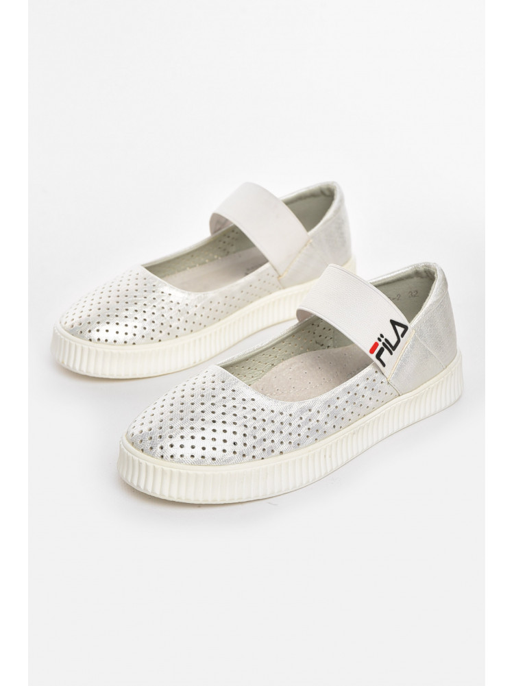 Туфли-лоферы детские для девочки белого цвета 9956-2 210486C