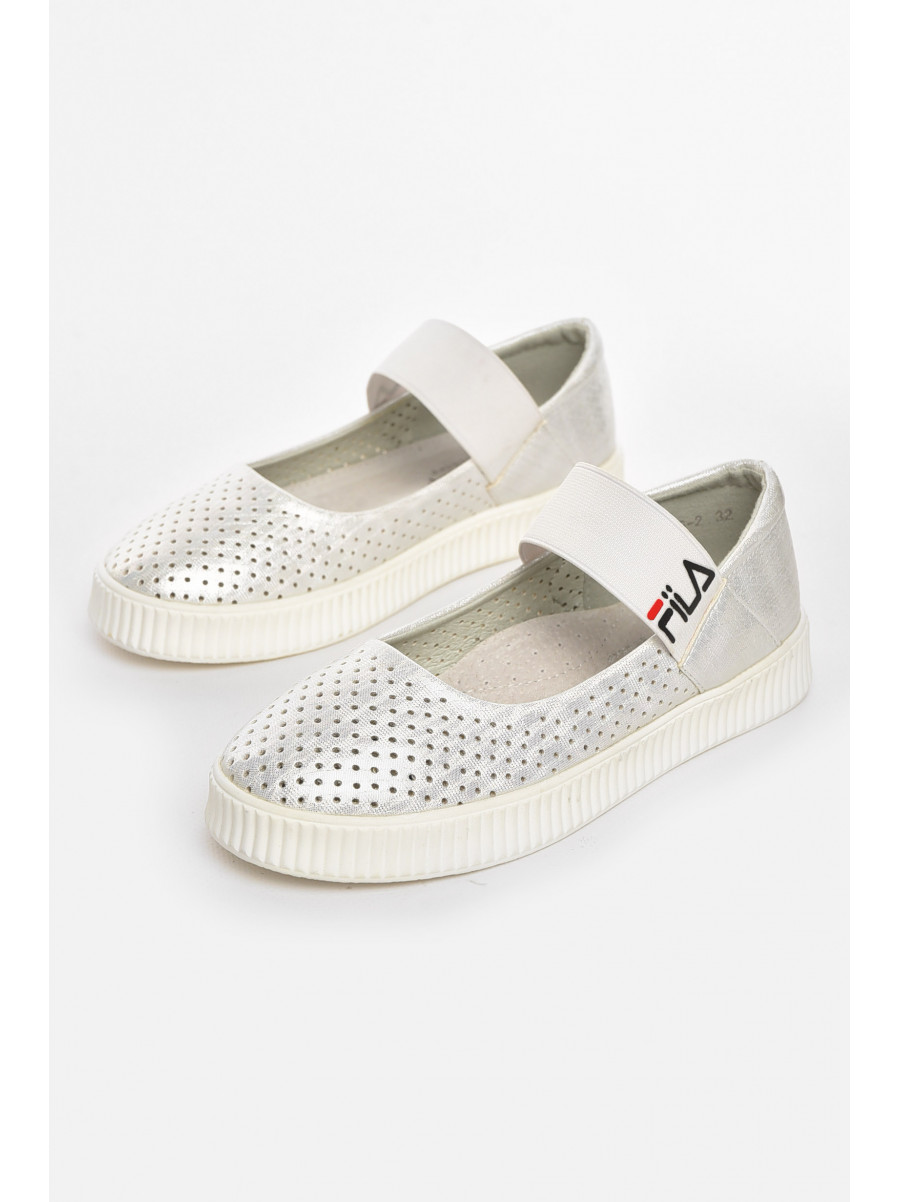 Туфли-лоферы детские для девочки белого цвета 9956-2 210486C