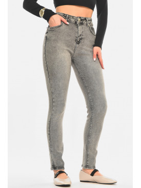 Джинси жіночі однотонні сірого кольору 00624 210487C
