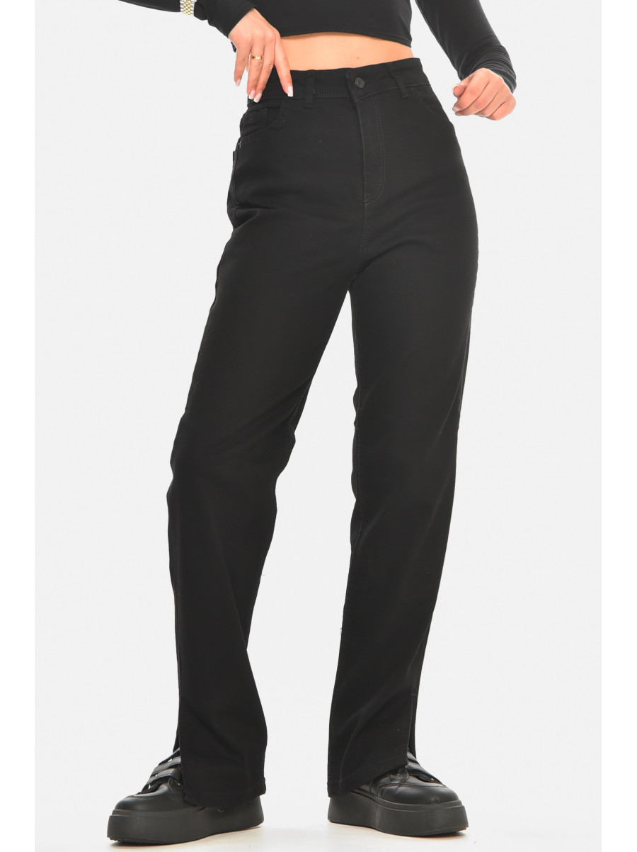 Джинсы женские однотонные черного цвета 992 210489C