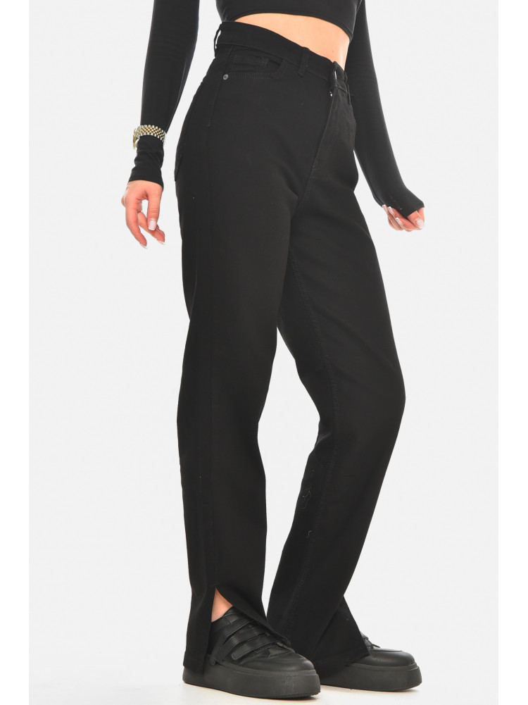 Джинсы женские однотонные черного цвета 992 210489C