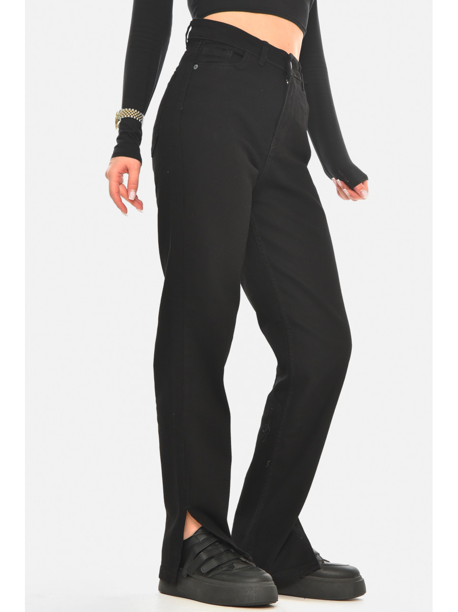 Джинсы женские однотонные черного цвета 992 210489C