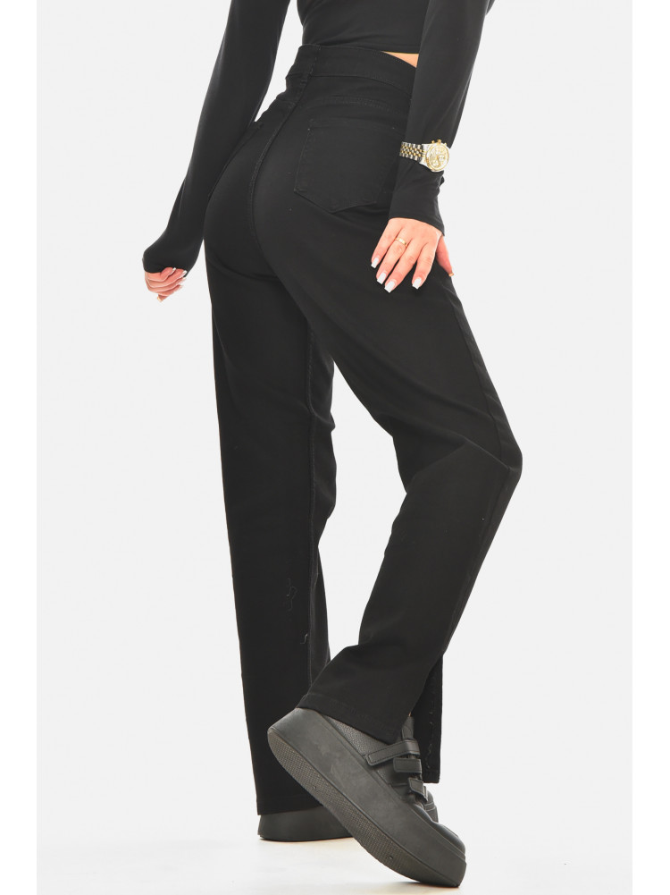 Джинсы женские однотонные черного цвета 992 210489C