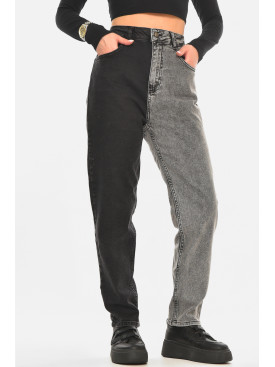 Джинси жіночі однотонні чорно-сірого кольору 00165 210490C