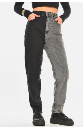 Джинси жіночі однотонні чорно-сірого кольору 00165 210490C