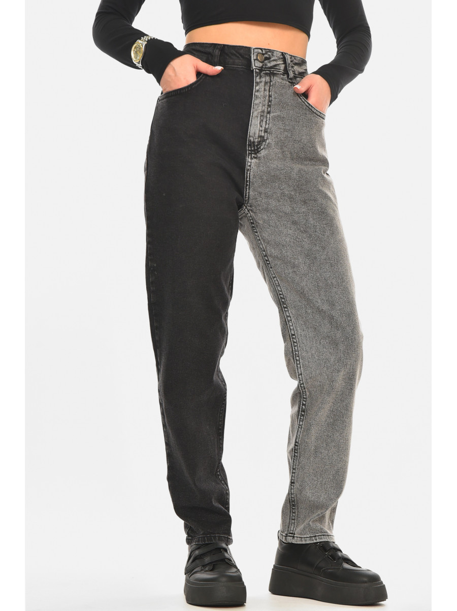 Джинсы женские однотонные черно-серого цвета 00165 210490C