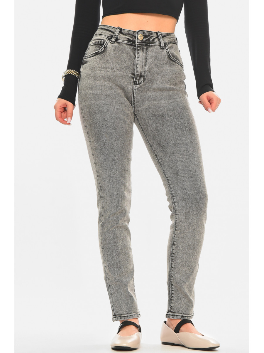 Джинси жіночі однотонні сірого кольору 00970 210491C