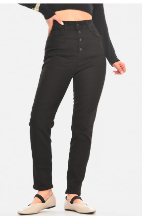 Джинси жіночі однотонні чорного кольору 0784 210494C