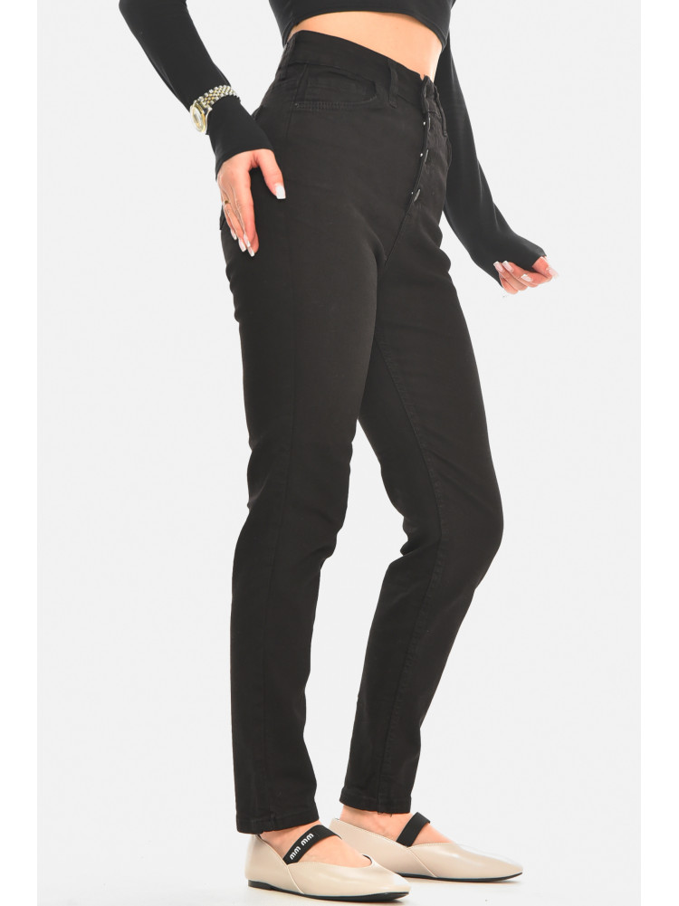 Джинси жіночі однотонні чорного кольору 0784 210494C