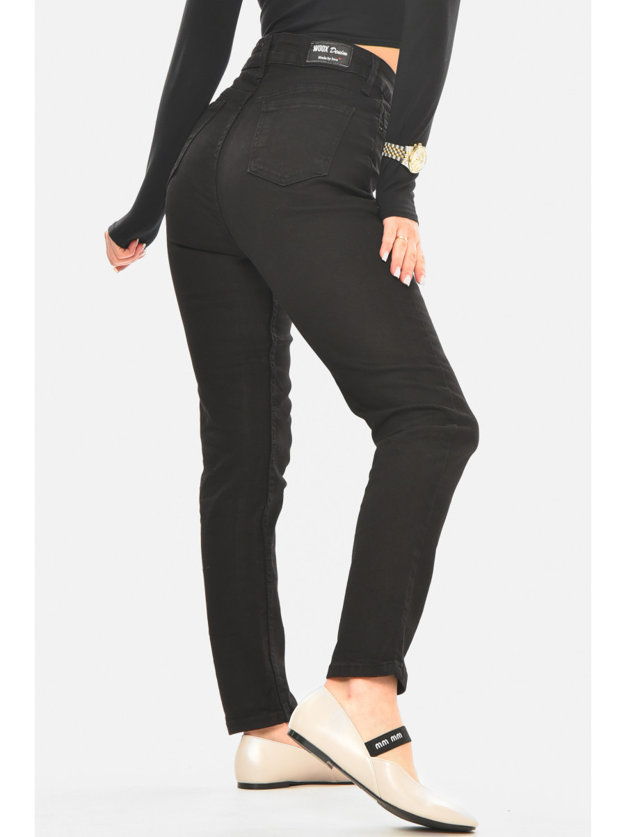Джинси жіночі однотонні чорного кольору 0784 210494C