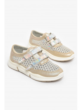 Кроссовки детские летние для девочки золотистого цвета 9621-4 210496C Кроссовки детские летние для девочки золотистого цвета 9621-4 210496C