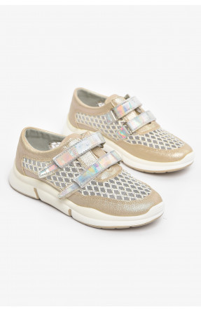 Кроссовки детские летние для девочки золотистого цвета 9621-4 210496C Кроссовки детские летние для девочки золотистого цвета 9621-4 210496C