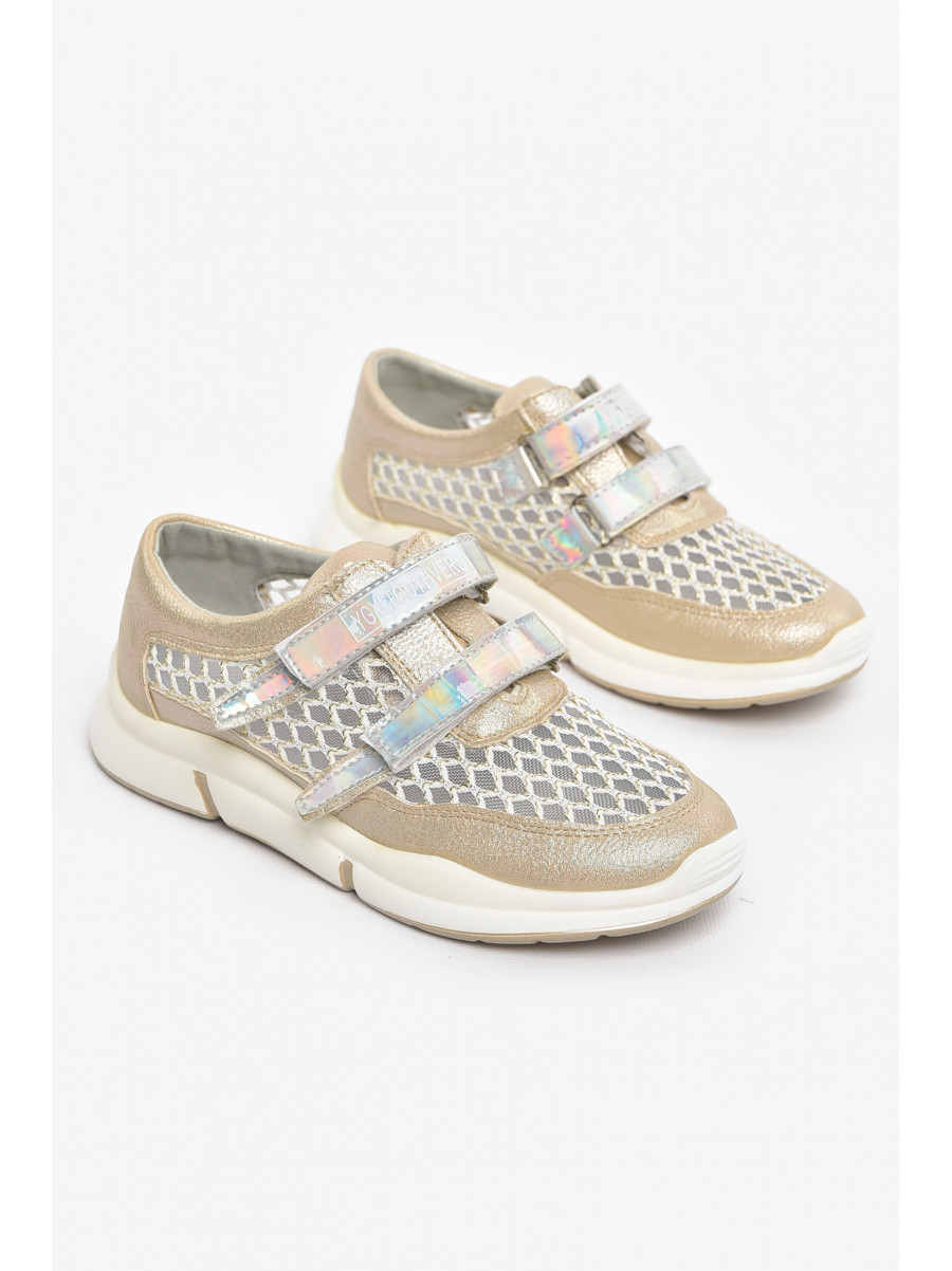 Кроссовки детские летние для девочки золотистого цвета 9621-4 210496C