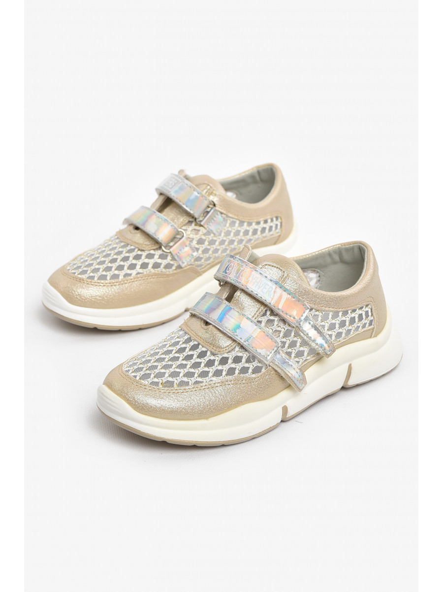 Кроссовки детские летние для девочки золотистого цвета 9621-4 210496C