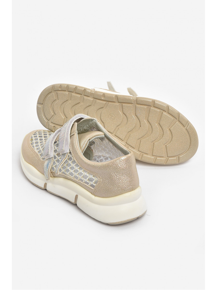 Кроссовки детские летние для девочки золотистого цвета 9621-4 210496C