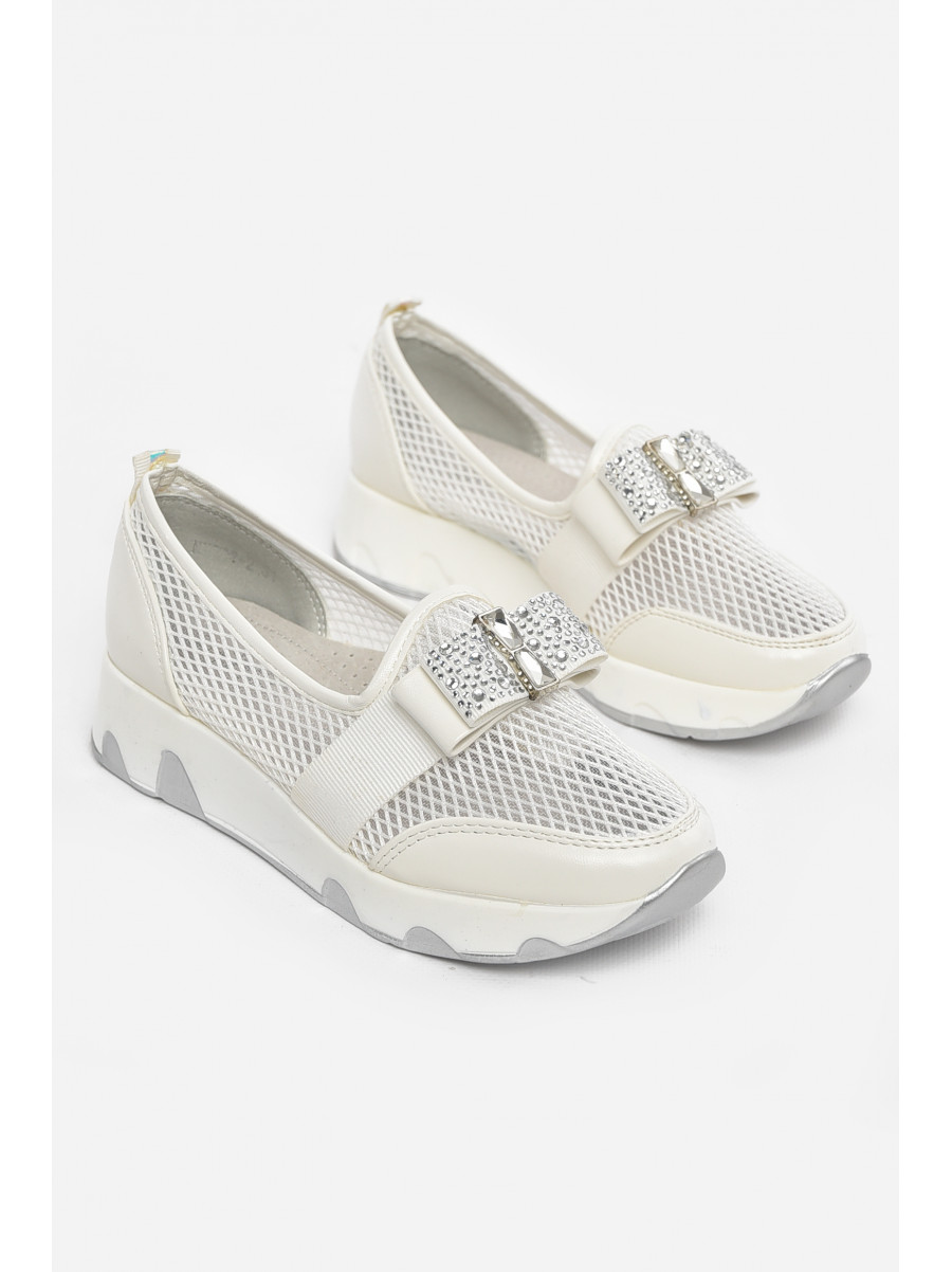 Туфли-лоферы детские для девочки белого цвета 206-2 210497C