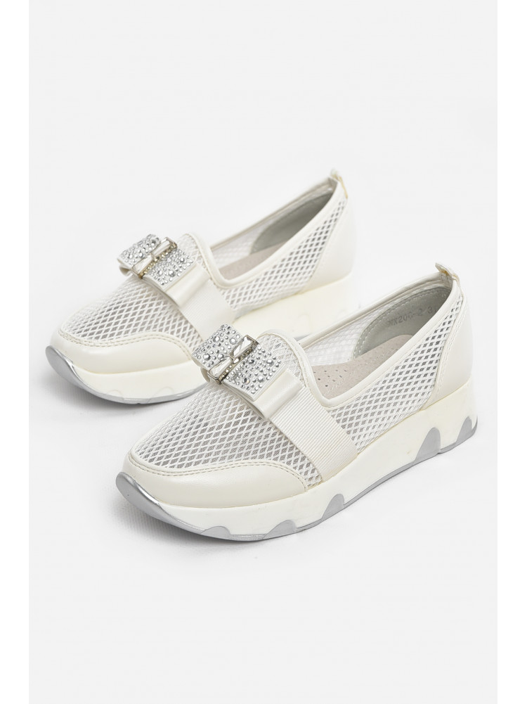 Туфли-лоферы детские для девочки белого цвета 206-2 210497C