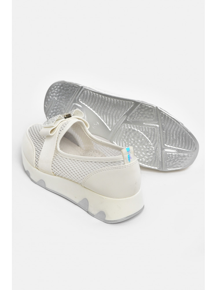 Туфли-лоферы детские для девочки белого цвета 206-2 210497C