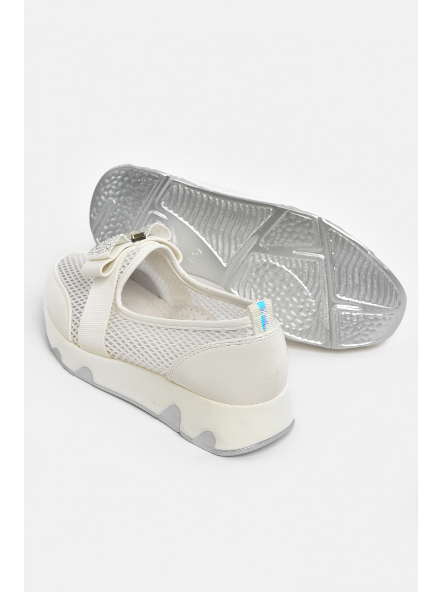 Туфли-лоферы детские для девочки белого цвета 206-2 210497C