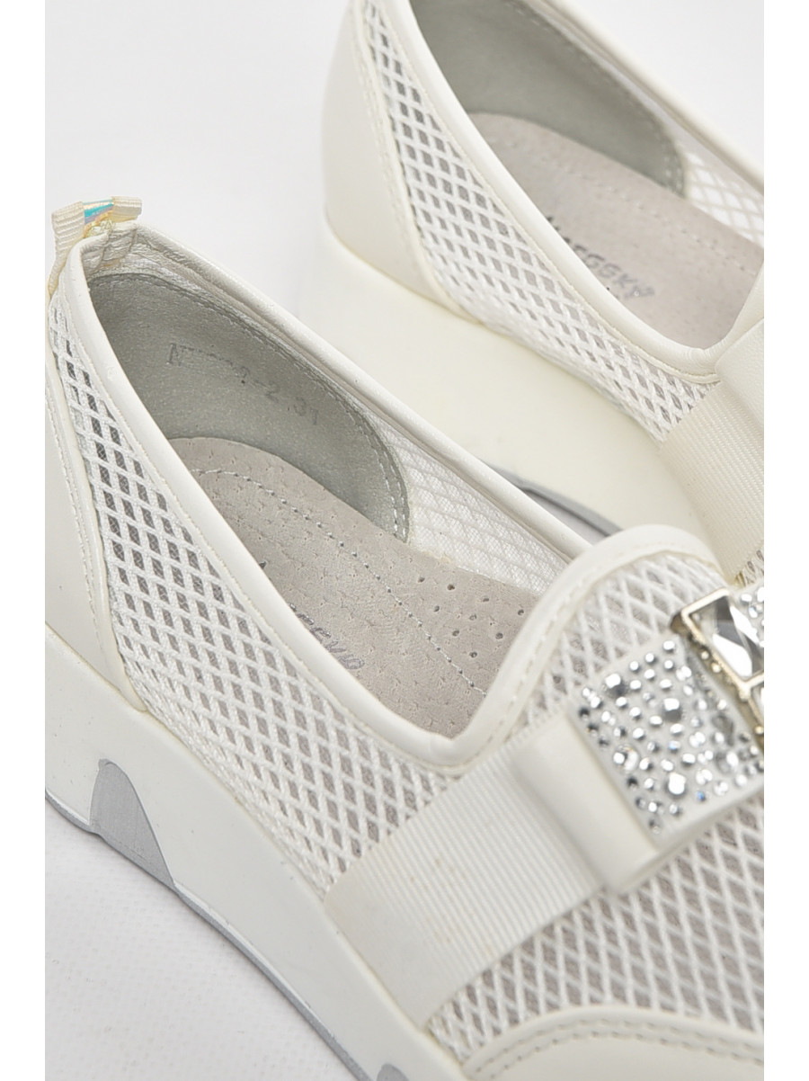 Туфли-лоферы детские для девочки белого цвета 206-2 210497C