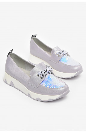 Туфли-лоферы детские для девочки сиреневого цвета 205-5 210499C