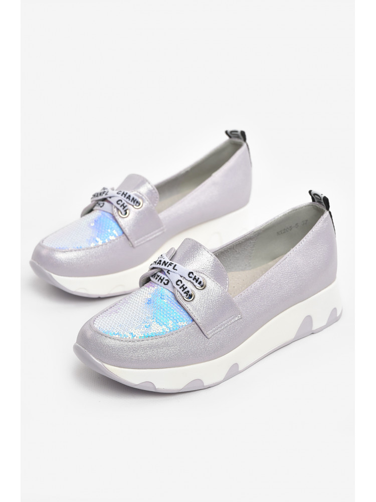 Туфли-лоферы детские для девочки сиреневого цвета 205-5 210499C