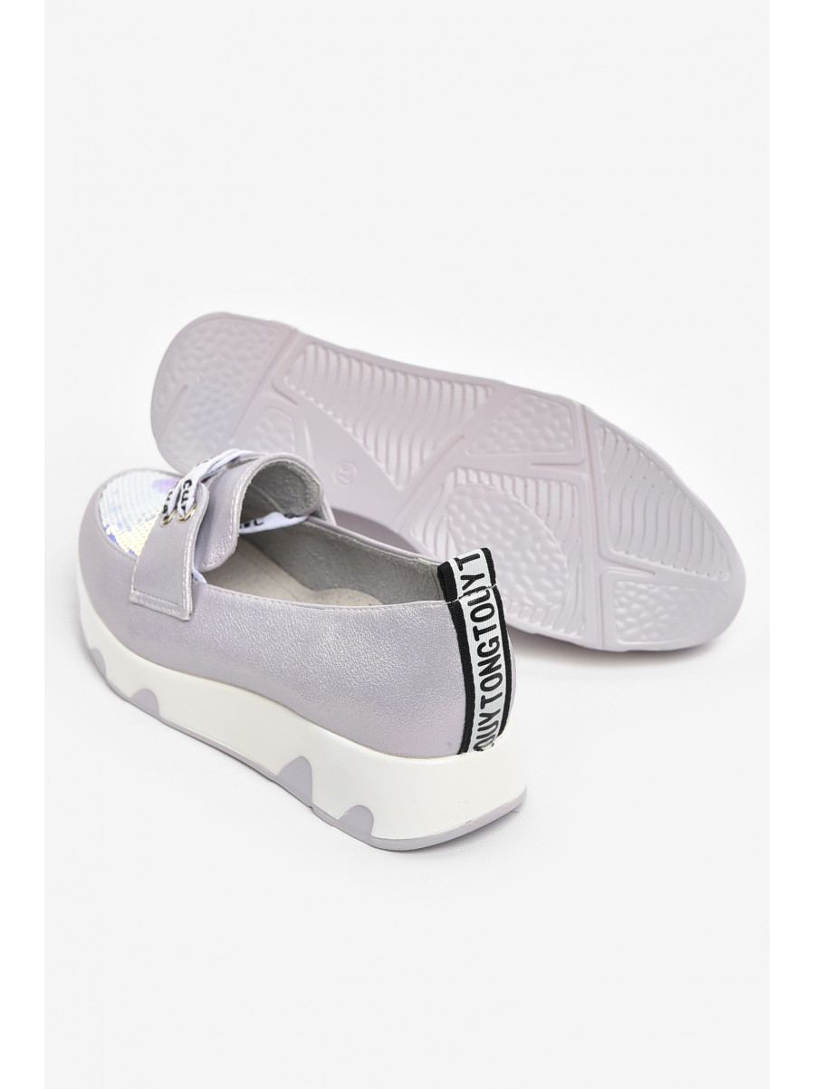 Туфли-лоферы детские для девочки сиреневого цвета 205-5 210499C