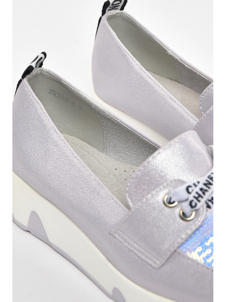 Туфли-лоферы детские для девочки сиреневого цвета 205-5 210499C