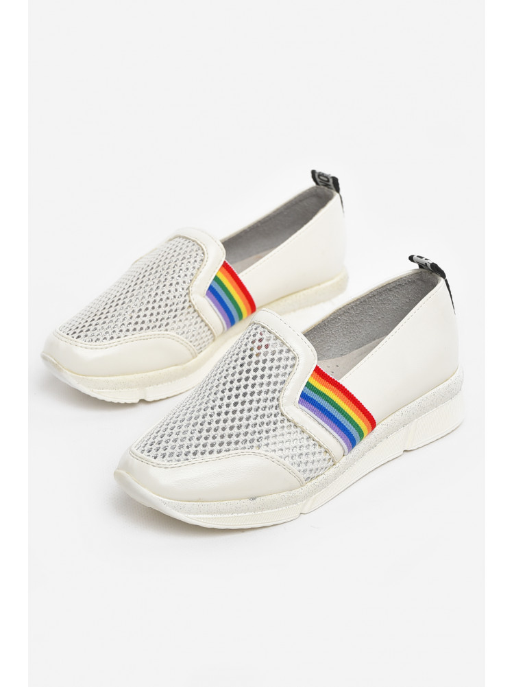 Туфлі-лофери дитячі для дівчинки білого кольору 207-2 210501C