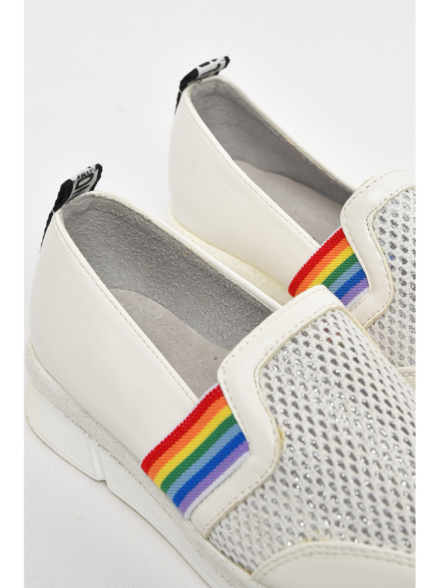 Туфлі-лофери дитячі для дівчинки білого кольору 207-2 210501C