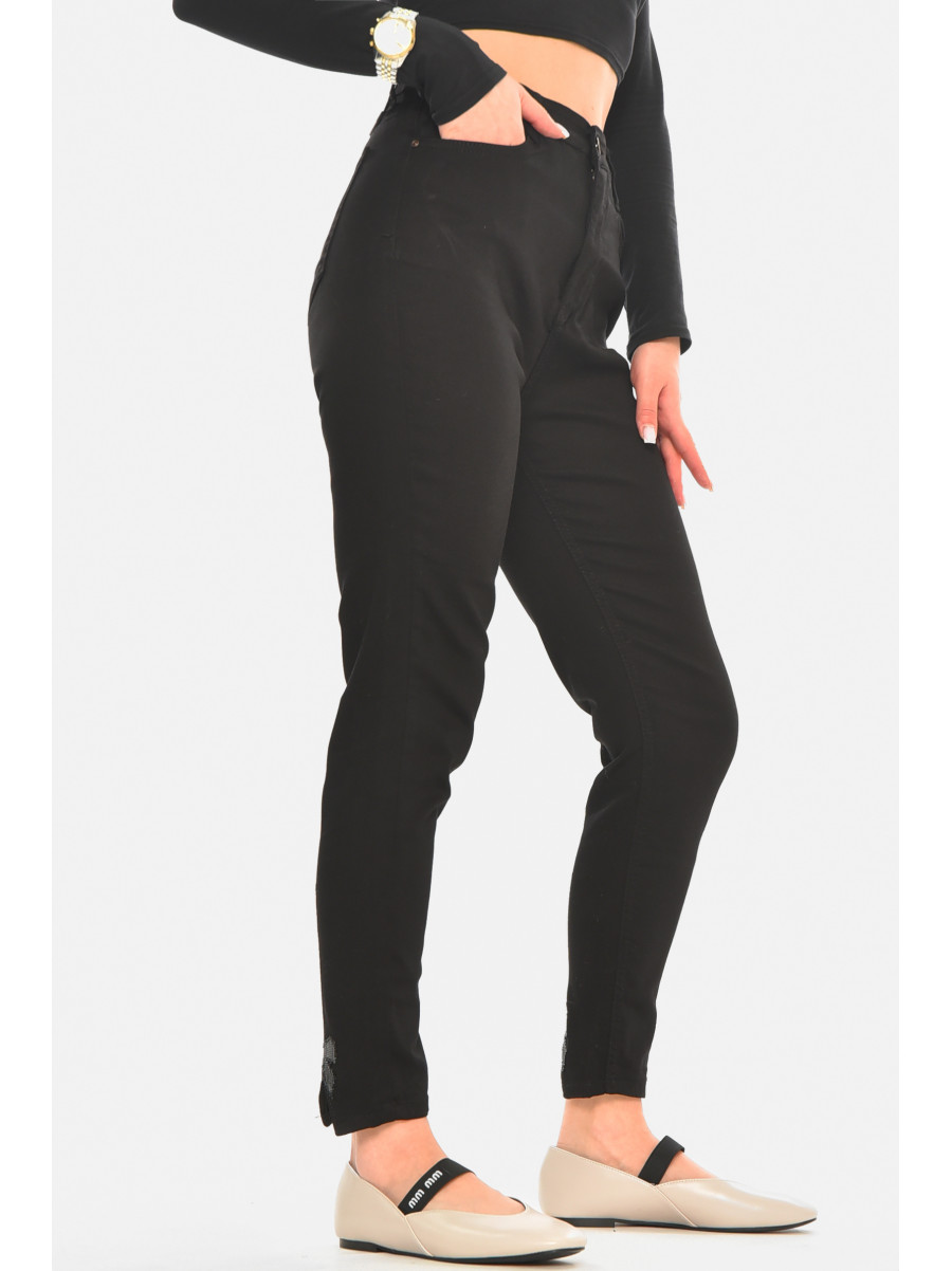 Джинси жіночі однотонні чорного кольору 3177 210503C