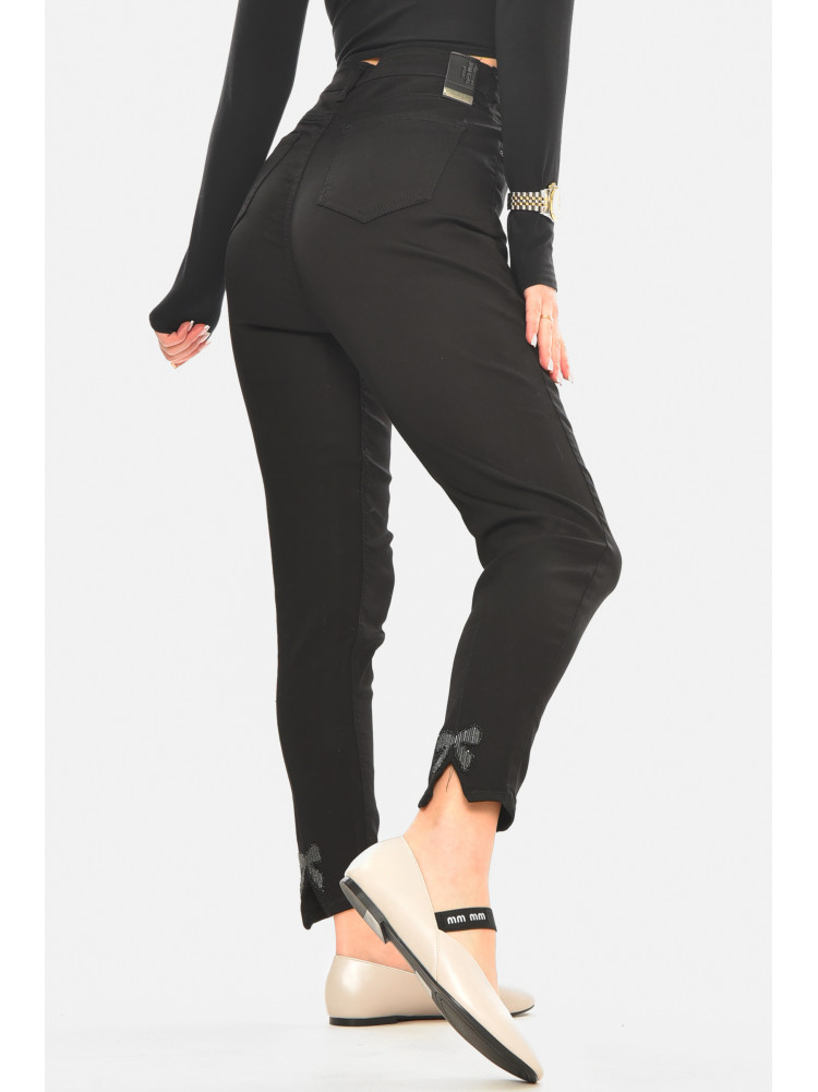 Джинси жіночі однотонні чорного кольору 3177 210503C