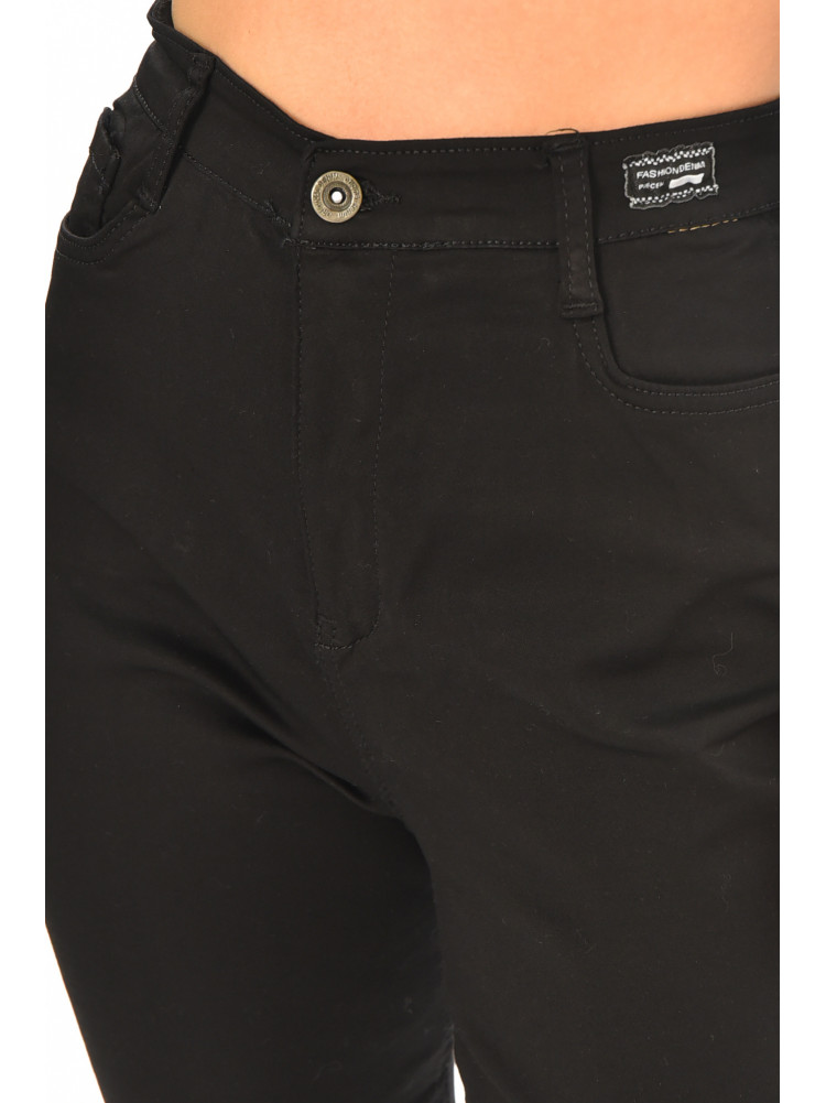 Джинси жіночі однотонні чорного кольору 3177 210503C