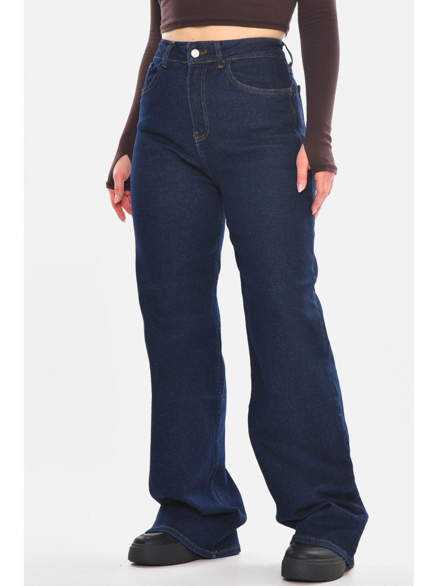 Джинсы женские однотонные тёмно-синего цвета 00423 210504C
