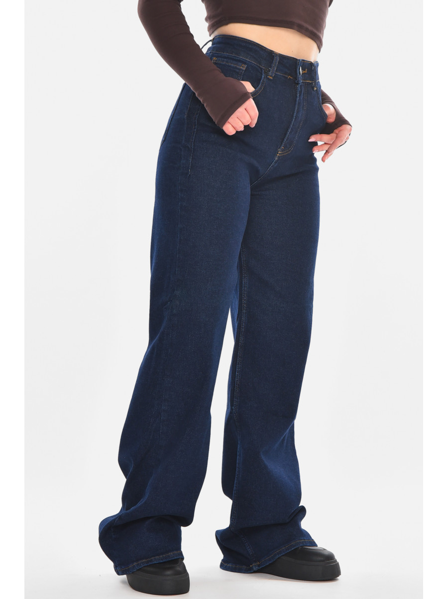 Джинсы женские однотонные тёмно-синего цвета 00423 210504C
