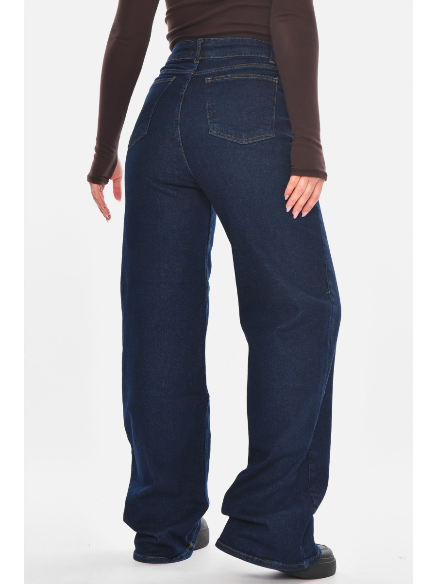 Джинсы женские однотонные тёмно-синего цвета 00423 210504C