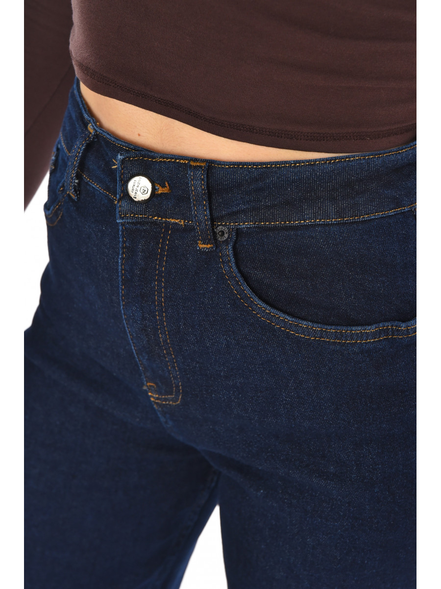 Джинсы женские однотонные тёмно-синего цвета 00423 210504C