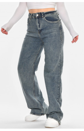 Джинсы женские однотонные синего цвета 00423 210505C
