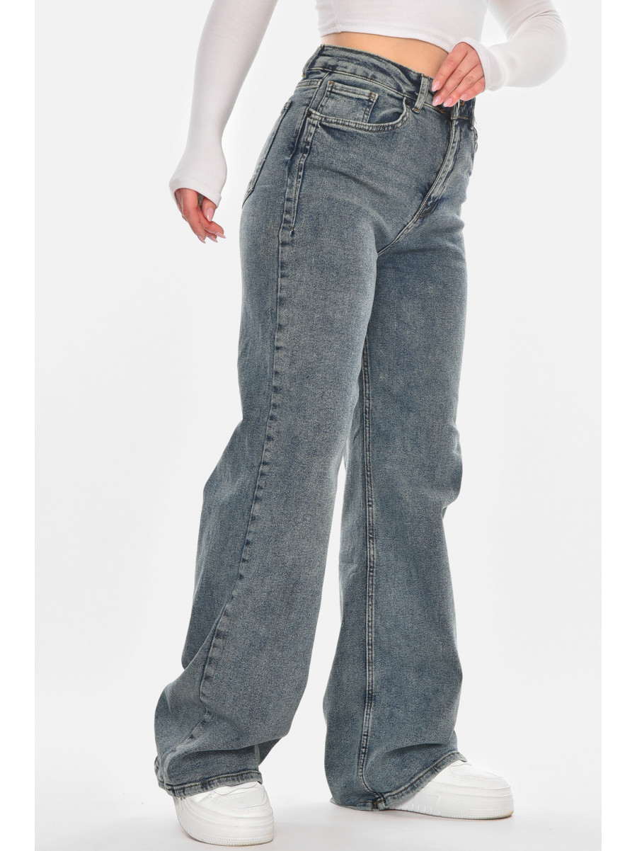 Джинсы женские однотонные синего цвета 00423 210505C