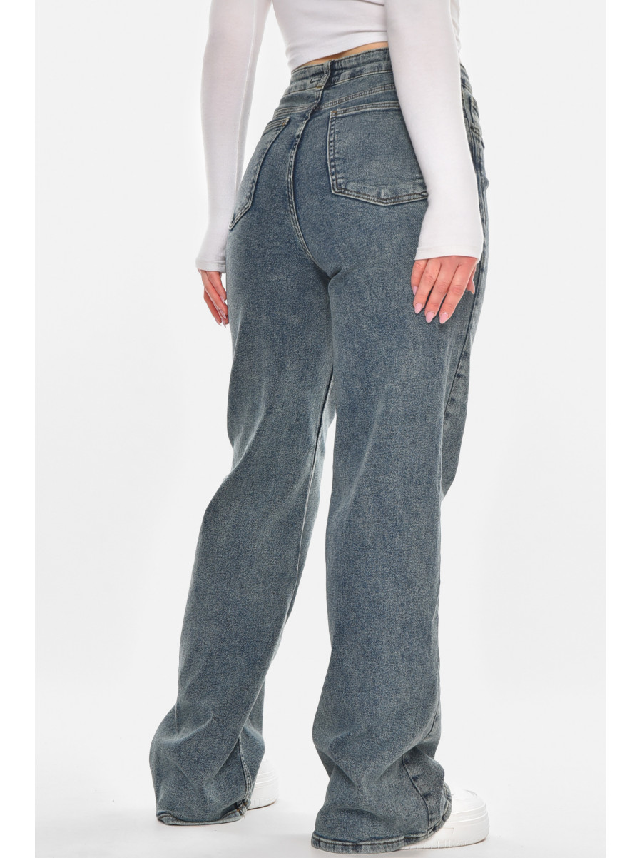 Джинсы женские однотонные синего цвета 00423 210505C