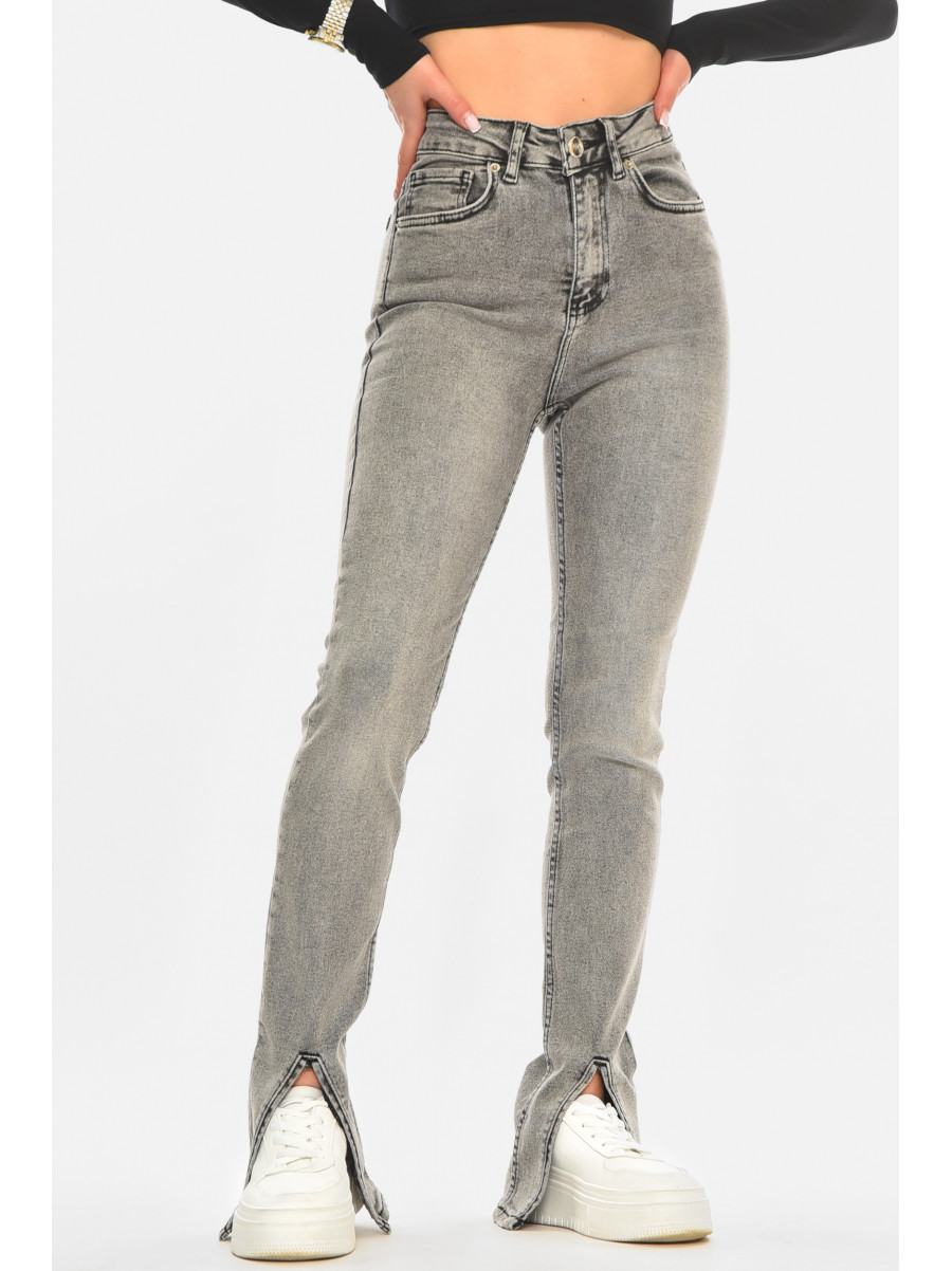 Джинси жіночі однотонні сірого кольору 00612 210508C